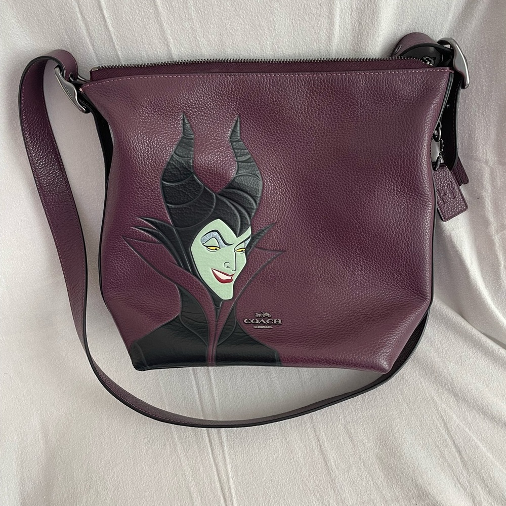 Coach Purple Leather Maleficent Shoulder Bag